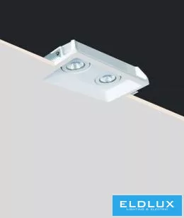 UNIVERSO Gipsz süllyesztett spot lámpatest 2xGU10 Max.35w 250x150x57mm IP20 fehér