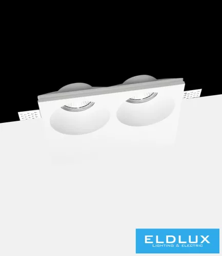 UNIVERSO Gipsz süllyesztett spot lámpatest 2xGU10 215x120x45mm IP20 fehér 