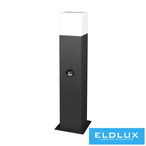 UNIVERSO Kültéri kerti lámpa mozgásérzékelővel 1xGU10 max.12w IP44 fekete 78x78x440mm 5év
