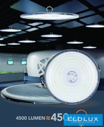 UNIVERSO Csarnok világítás 50w 4500lm 6500k D226x83mmIP65 fekete