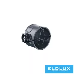   KAISER Süllyesztett szerelvénydoboz 1-es kerek 60mm-átmérő műanyag fekete