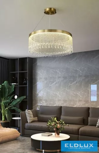 UNIVERSO Kristály üveg csillár 27w 2160lm 6500k arany D500x1200mm