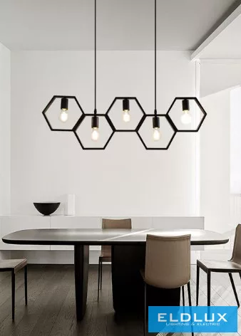 UNIVERSO Függeszték 5xE27 IP20 920x1400mm fekete