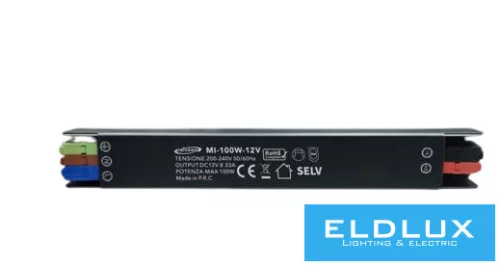 UNIVERSO Mini fémházas tápegység DC:12V 100w 8.33A IP20 200x26x21mm