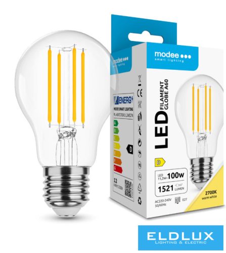 Modee LED Izzó Filament A60 11,2W E27 320° 2700K (1521 lumen) ERP