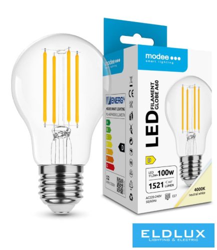Modee LED Izzó Filament A60 11,2W E27 320° 4000K (1521 lumen) ERP
