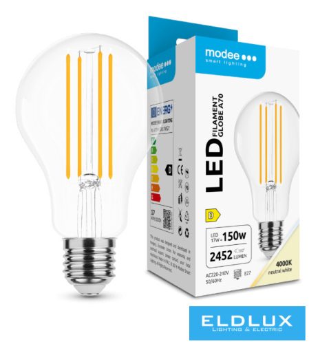 Modee LED Izzó Filament A70 17W E27 360° 4000K (2452 lumen) ERP