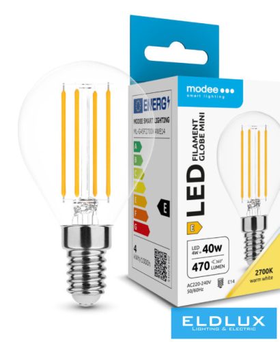Modee LED Izzó Filament G.Mini G45 4W E14 360° 2700K (470 lumen) ERP
