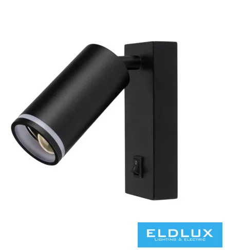 UNIVERSO Fali lámpa kapcsolóval 1xGU10 Max.35w IP20 Fekete 150x160mm 5 év