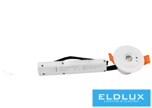 UNIVERSO LED vészkijárat süllyesztett lámpatest 3w 400lm 6500K 6.4v 1800mAH 3óra IP23 D225x50mm