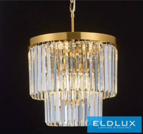 ELDLUX ELDICICLE kristály üveg csillár E14×3 D300x334mm arany