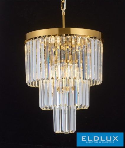 ELDLUX ELDICICLE kristály üveg csillár E14×7 D400x440mm arany