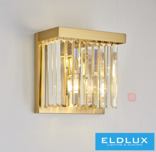 ELDLUX ELDICICLE kristály üveg fali lámpa E14×2 L250x250mm arany
