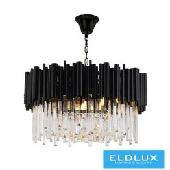   ELDLUX Kristály üveg csillár E14×4 D300x300x1200mm Fekete