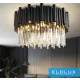 ELDLUX Kristály üveg mennyezeti lámpa E14×3 D300x300mm Fekete