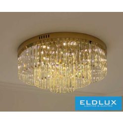   ELDLUX Kristály üveg mennyezeti lámpa E14×19 D800x350mm Arany