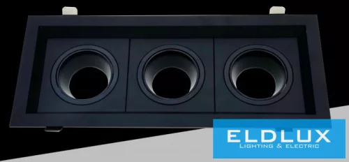 UNIVERSO Süllyesztett spot lámpatest 3xGU10 fekete