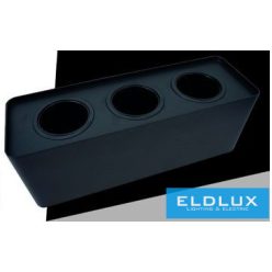   UNIVERSO Falon kívüli spotlámpa 3xPAR16 foglalat nélkül IP20 Fekete 298x88x110mm