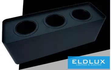 UNIVERSO Falon kívüli spotlámpa 3xPAR16 foglalat nélkül IP20 Fekete 298x88x110mm