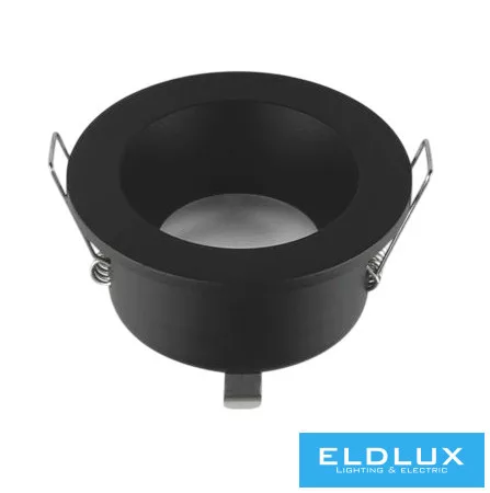 UNIVERSO Vízzárós süllyesztett lámpatest 1xPAR16 foglalat nélkül IP44 Fekete D85x54mm Kivágás:D65mm 5 év