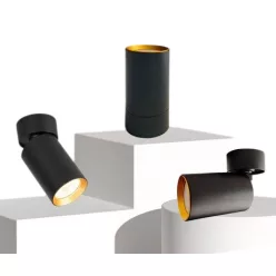   UNIVERSO Spot lámpatest 1xGU10 Max.35w IP20 Fekete/arany D60x120mm