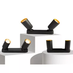   UNIVERSO Spot lámpatest 2xGU10 Max.35w IP20 Fekete/arany 260x60x25mm