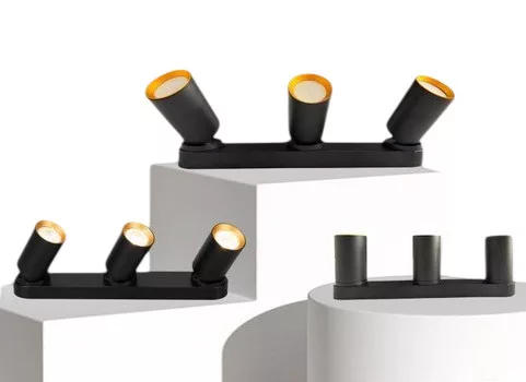 UNIVERSO Spot lámpatest 3xGU10 Max.35w IP20 Fekete/arany 380x60x25mm