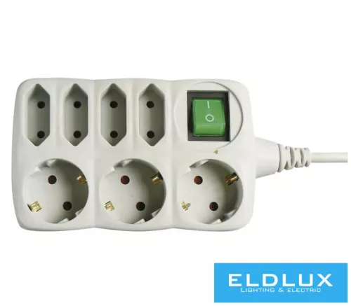 EMOS Hosszabbító 3aljzat+4aljzat 1.5m +kapcsoló