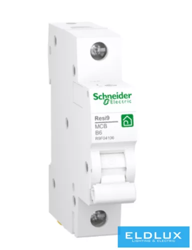 Schneider Kismegszakító 1P 6A B-jelleg 230V AC 4.5kA/60898 Resi9 F