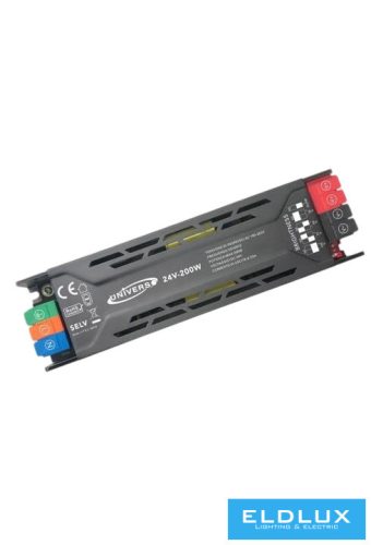 UNIVERSO Dimmelhető fémházas tápegység DC:24V 200w 8.33A IP20 180x50x26mm 3év