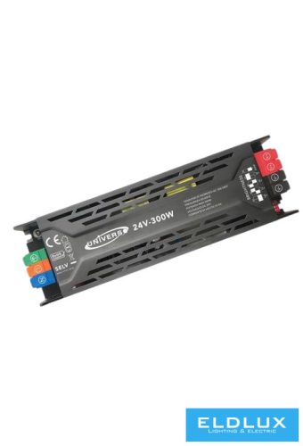 UNIVERSO Dimmelhető fémházas tápegység DC:24V 300w 12.5A IP20 200x61x30.5mm 3év