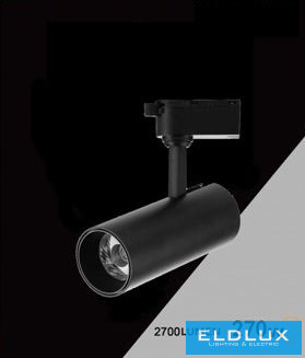 UNIVERSO Egyfázisú sínhez lámpa 30w 2700lm CCT kapcsolóval Ra≥90 24° IP20 fekete