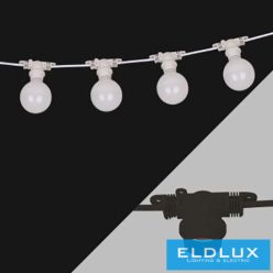   UNIVERSO Party fényfüzér 2x0.75㎟ 11M 10xE27 Max bővítés:80m/600w IP44 Fekete