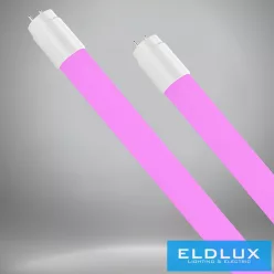   UNIVERSO T8 üveges LED fénycső 2 oldalos 18w rózsaszín fényű 610lm 1200mm fehér