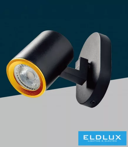 UNIVERSO Spot lámpatest 1xGU10 Max.35w IP20 125x70x110mm Fekete/Arany