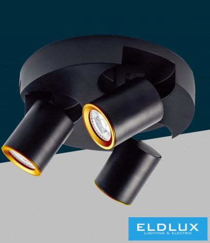 UNIVERSO Spot lámpatest 3xGU10 Max.35w IP20 D220x108mm Fekete/Arany