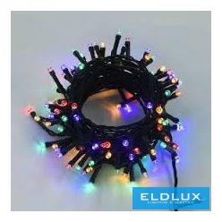   WISDOM fényfüzér multi fényű 100LED 5m zöld kábellel 8 fun. IP44