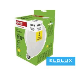   EMOS LED izzó Filament G125 E27 11W(100W) 1521lm Természetes fehér