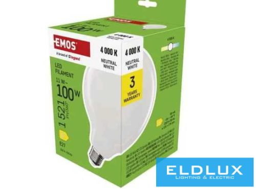 EMOS LED izzó Filament G125 E27 11W(100W) 1521lm Természetes fehér