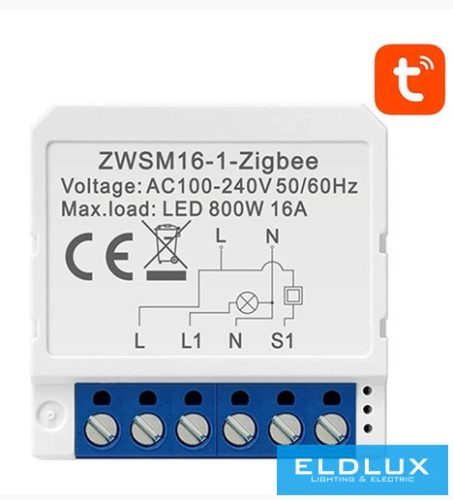 Avatto Okos kapcsolómodul 1-áramkörös AC:100-240V max.16A ZigBee Tuya