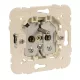 21117 - Földelt Francia típusú dugaszoló aljzat, 16A-250V + USB-A + USB-C
