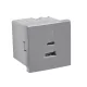 45381_SAL dupla USB töltő (USB-A + USB-C), alumínium