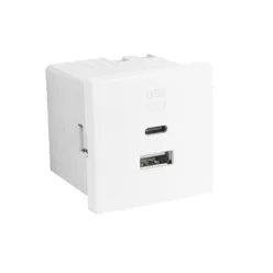 45381_SBR dupla USB töltő (USB-A + USB-C), fehér
