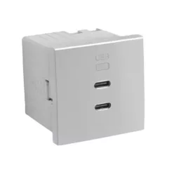 45382_SAL dupla USB töltő (2x USB-C), alumínium