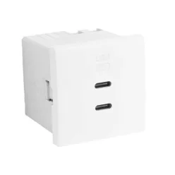 45382_SBM dupla USB töltő (2x USB-C), matt fehér