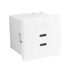 45382_SBR dupla USB töltő (2x USB-C), fehér
