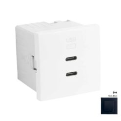 45382_SPM dupla USB töltő (2x USB-C), matt fekete