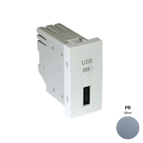 45383_SPR USB-A töltő, ezüst - 1 modul