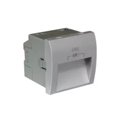   45384_SAL dupla USB töltő (2x USB-A), 20°-os kimenet, alumínium