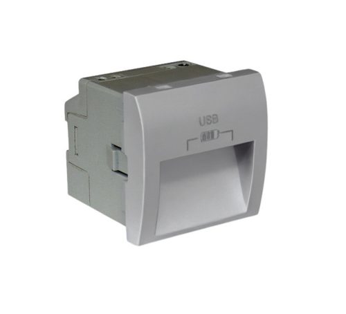 45384_SAL dupla USB töltő (2x USB-A), 20°-os kimenet, alumínium